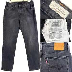 Levis Premium 541 Big E Stretch Black Denim Taper Jeans 32 x 31 True Fit Mens